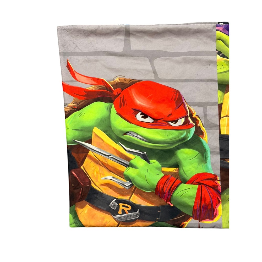 Nickelodeon TMNT Mutant Mayhem Pillowcase Kids Standard Green Graphic Print - Picture 5 of 9